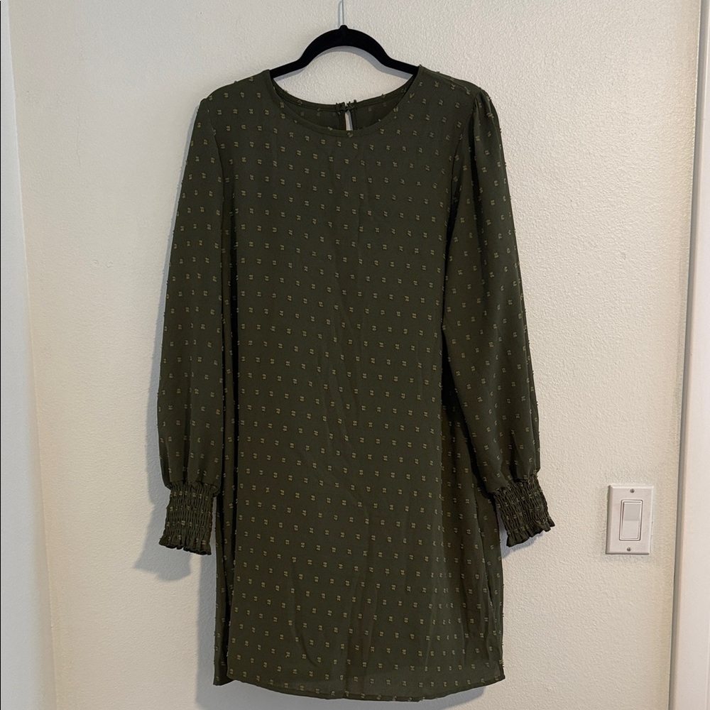 SHEIN Olive Long Sleeve Dress Size XL